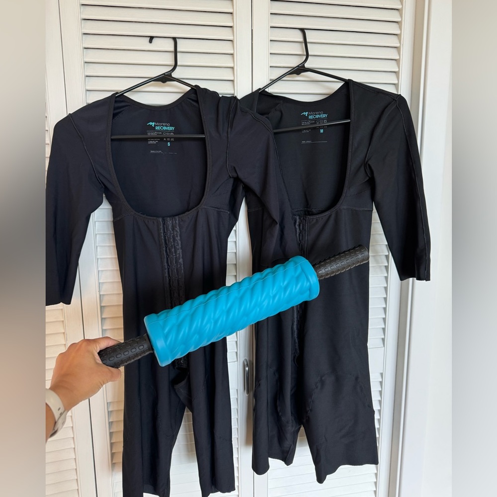 Liposuction recovery bundle! Two Marena recovery bodysuits plus Liporoller
